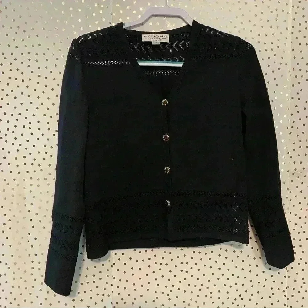 St. John Black Cardigan